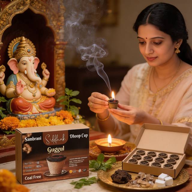 सांब्राणी धूप कप (गुग्गल और कपूर) – 4